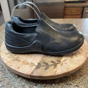 Romika Womens Shoes Size 10 EU41 Black Leather Slip On Comfort Clog Lined Casual